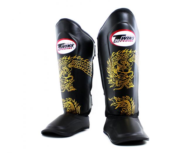 Twins Fancy Shin Guards Dragon Gold/Black