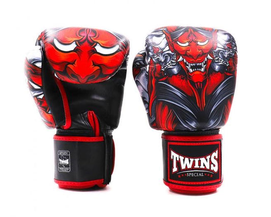 Twins Fancy Boxing Gloves "KABUKI" Red
