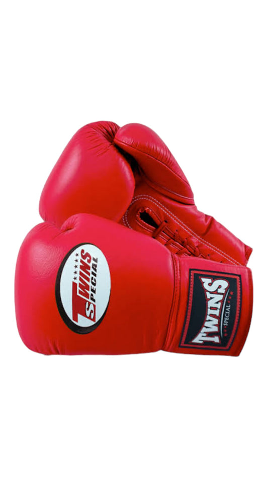 TWINS - Lace Up Boxing Gloves - Red