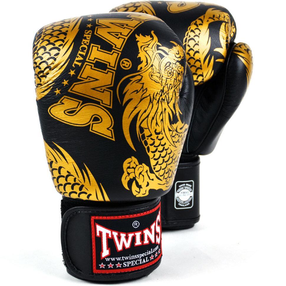 Twins Dragon Edition boxing gloves black gold FBGV-49 – Cabra Fight Store
