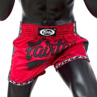 Fairtex Red Slim Cut Muay Thai shorts front view – Sydney