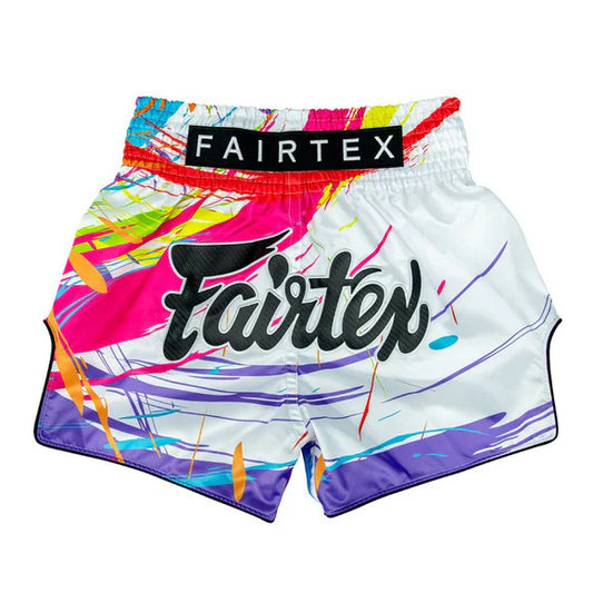 FAIRTEX - "WORLD MUSIC" WHITE MUAY THAI SHORTS (BS1933)