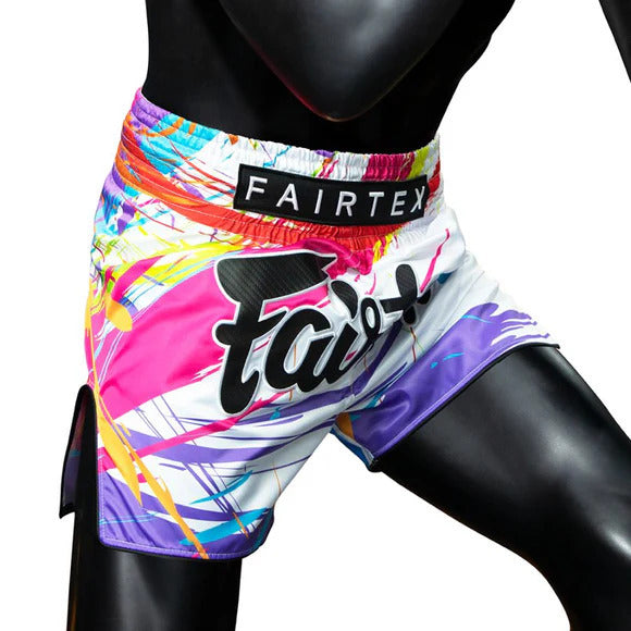 FAIRTEX - "WORLD MUSIC" WHITE MUAY THAI SHORTS (BS1933)