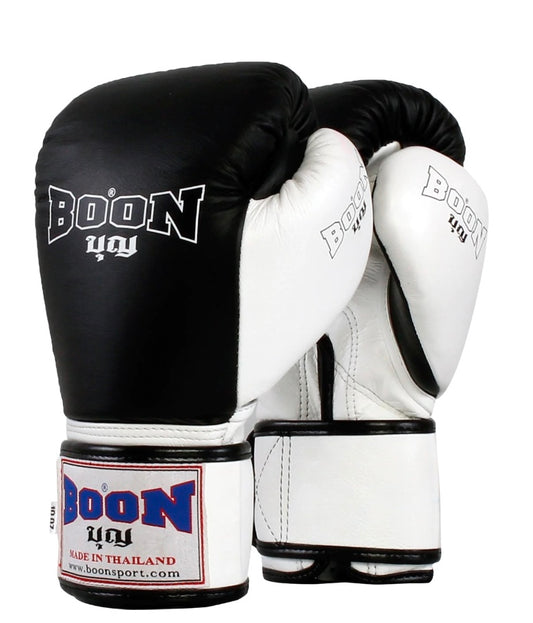 BOON - Boxing Gloves BGCBK Compact Velcro Glove - Black & White