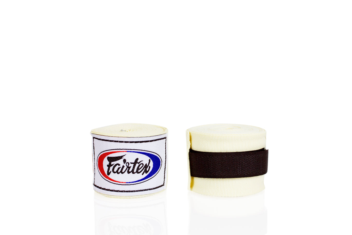 Fairtex HW2 Elasticised Hand Wraps – cream cotton blend wraps for wrist and knuckle support in Muay Thai and boxing.