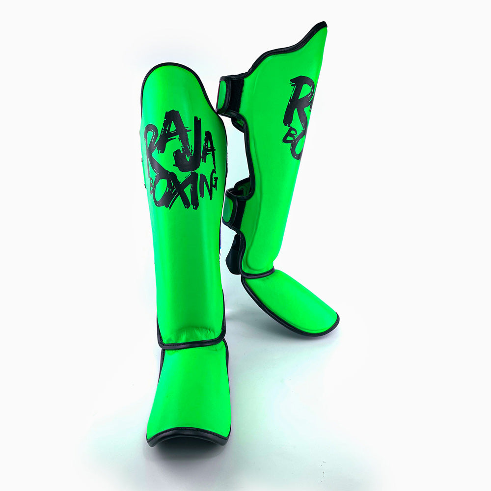 Raja Shin Guards Lightweight Neon Green
