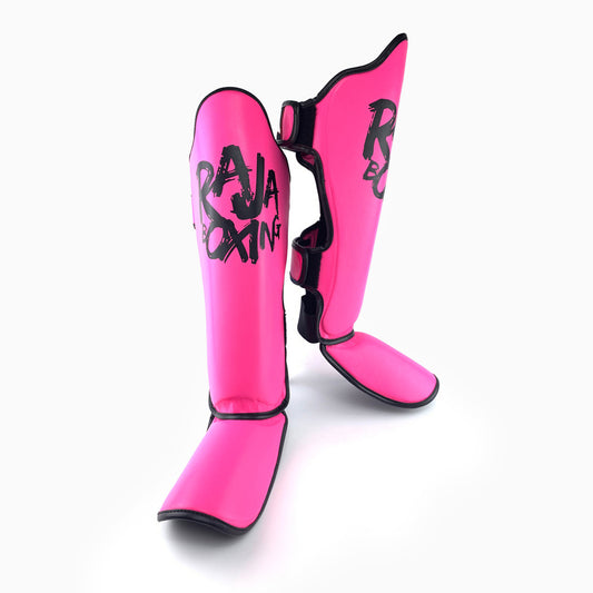 Raja Shin Guards Lightweight Neon Pink