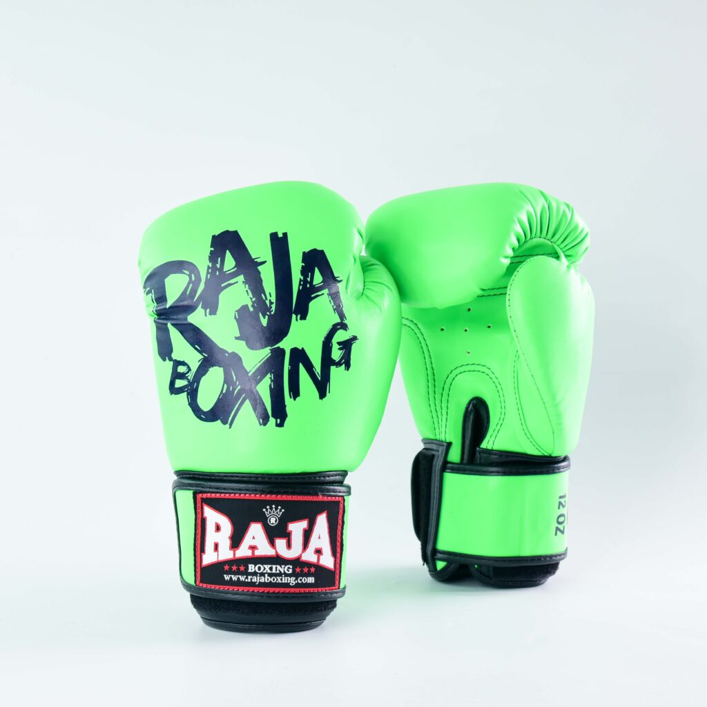 Raja Boxing Gloves Semi Leather Green Neon