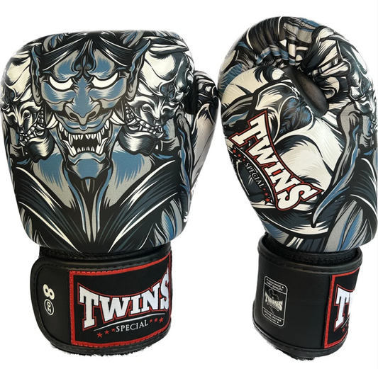 Twins Fancy Boxing Gloves "KABUKI" Grey