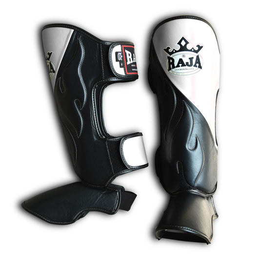 Raja Shin Guards Double Color (Black/White)