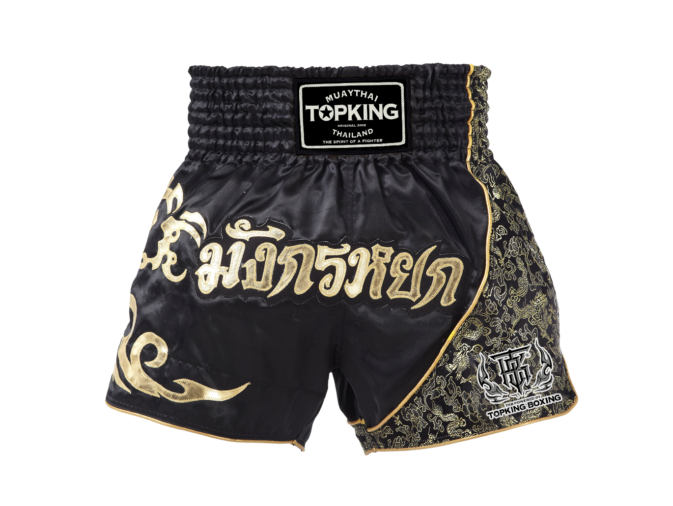 TopKing - Muay Thai shorts - Mung Korn Yok - Black/Gold