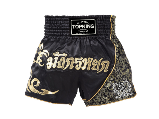 Top King - Muay Thai shorts - Mung Korn Yok - Black/Gold