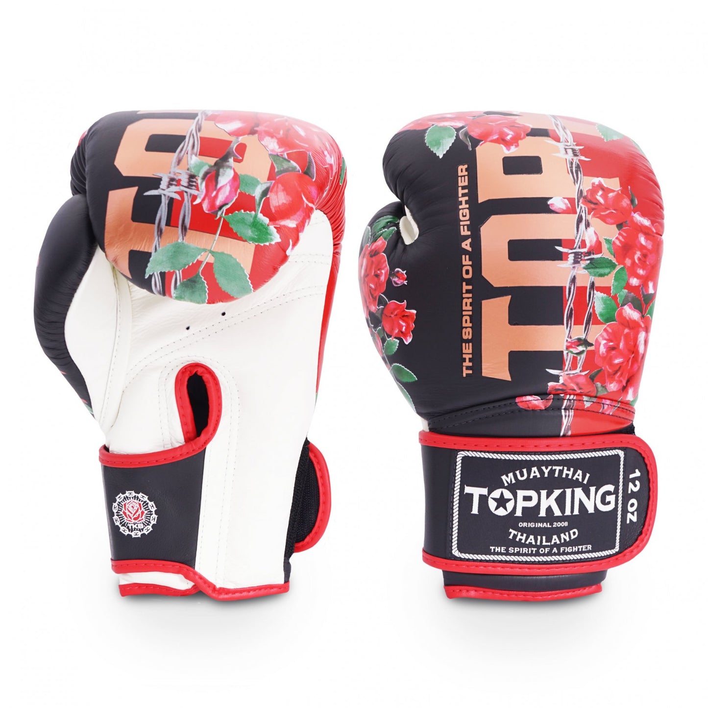 Top King Rose Boxing Gloves front view