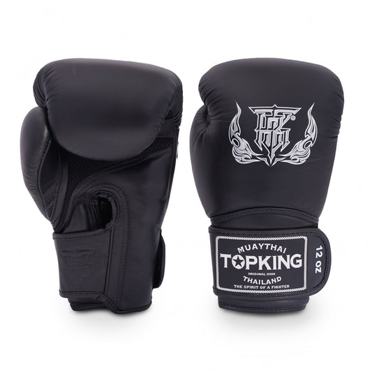 TOP KING - Boxing Gloves - SUPER AIR SINGLE TONE - Black