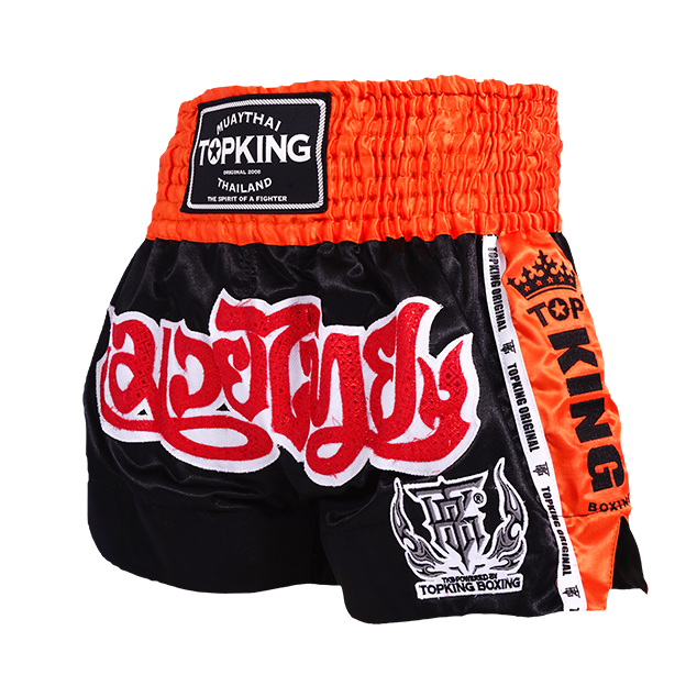 TopKing Shorts – Muay Thai - Black/Orange
