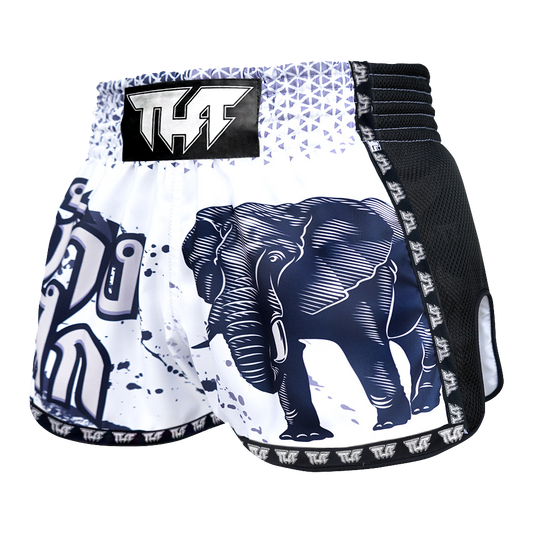 TUFF - Shorts - White War Elephant Retro Muay Thai