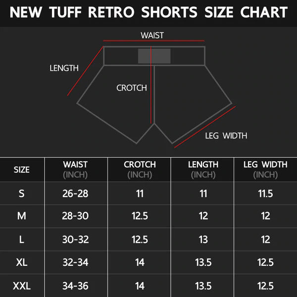 TUFF - Shorts - WHITE CHINESE DRAGON RETRO MUAY THAI