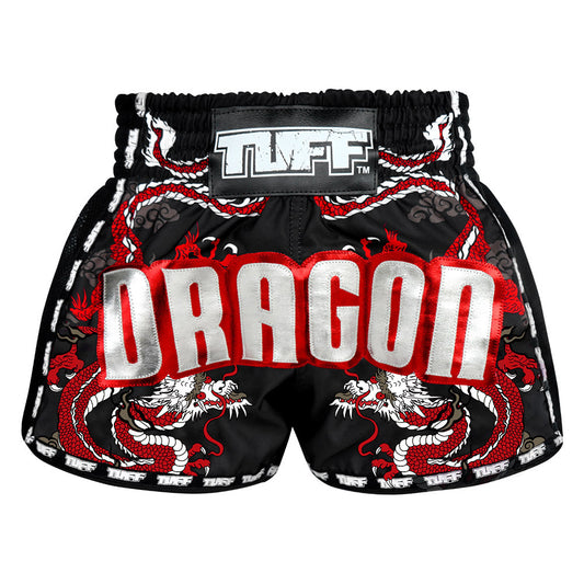 TUFF - Shorts - BLACK CHINESE DRAGON RETRO