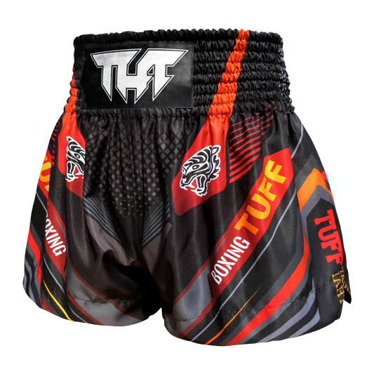 TUFF - Shorts - Black Double Tiger Retro Muay Thai
