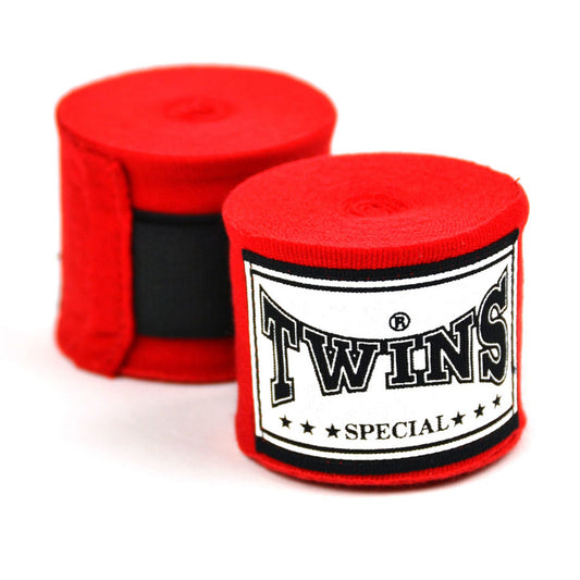 Twins Special Hand Wraps – brown cotton wraps for wrist and knuckle support in Muay Thai and boxing.