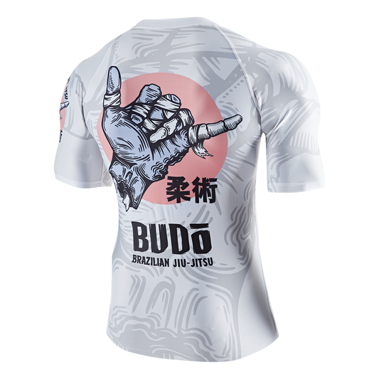 Budo - Zombie Shaka Rash Guard - White