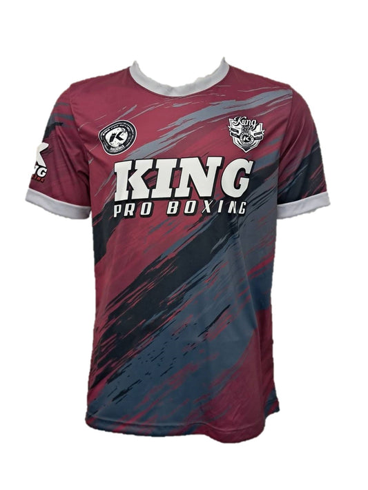 King Pro Wave T-Shirt – White front view with sublimated wave design