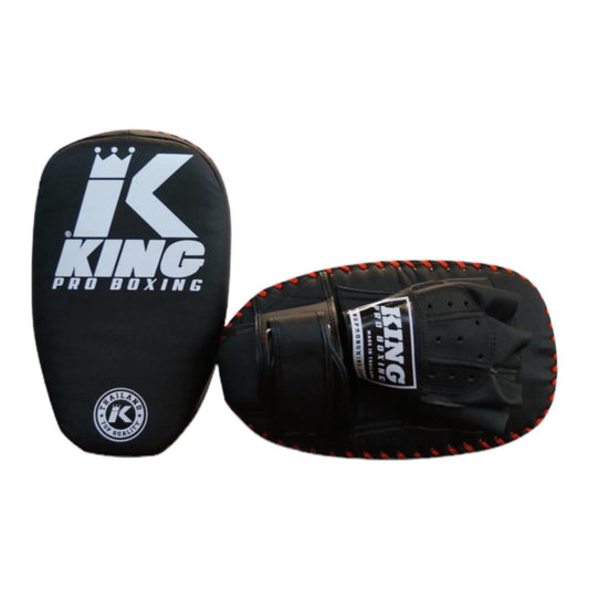 King Pro single strap kicking pads detail – Muay Thai coaching gear