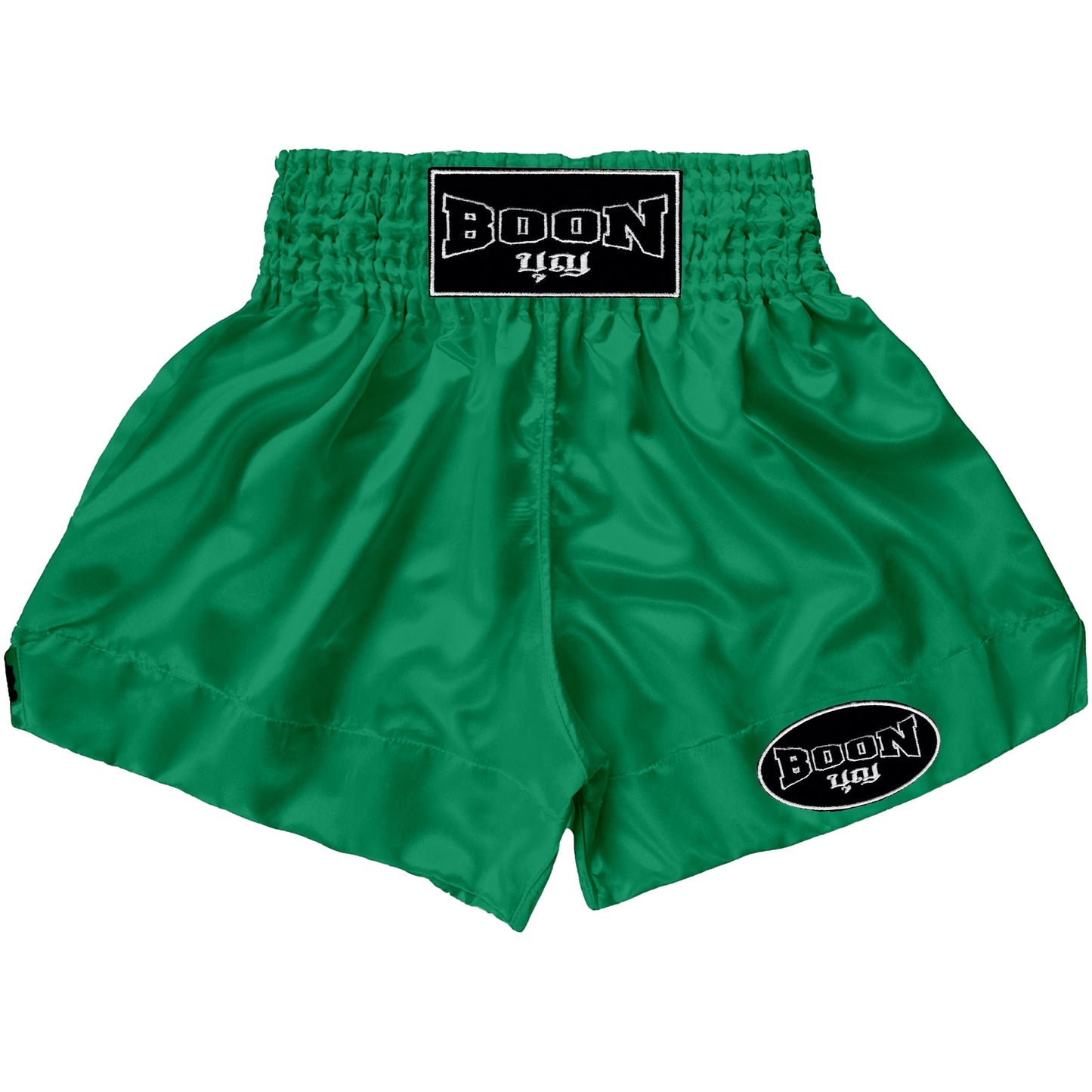BOON - MT01G - Muay Thai Shorts GREEN PLAIN