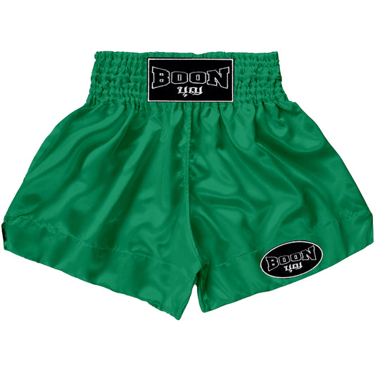 BOON - MT01G - Muay Thai Shorts GREEN PLAIN