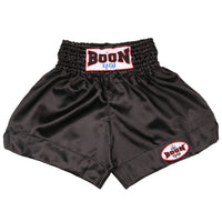 BOON - MT01BK - Muay Thai Shorts - BLACK PLAIN