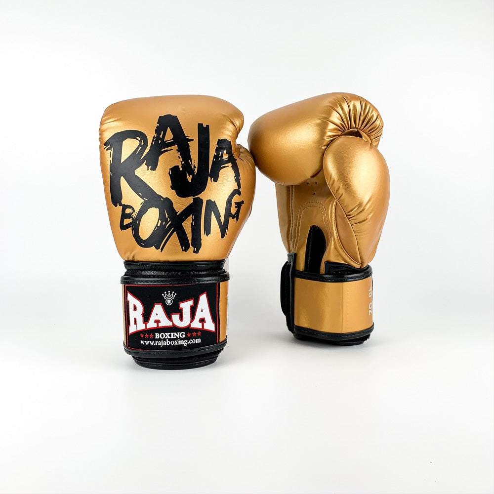 Raja - Boxing Gloves - Semi Leather - Gold