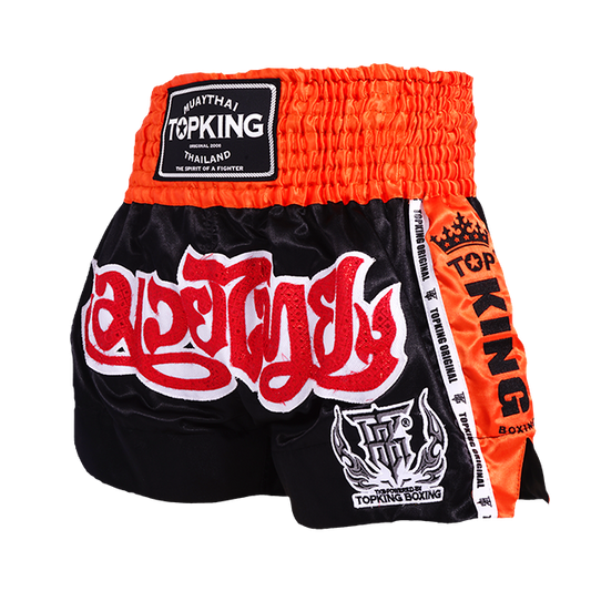 TopKing Shorts – Muay Thai - Black/Orange
