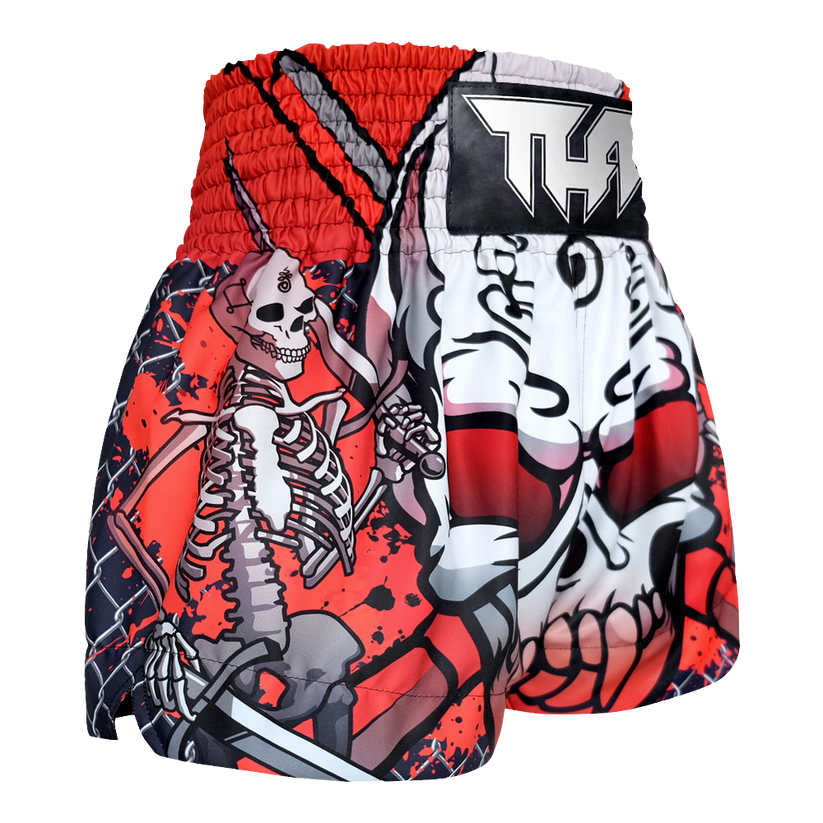 Zombie Striped Halloween Print Pattern Muay Thai Boxing Shorts