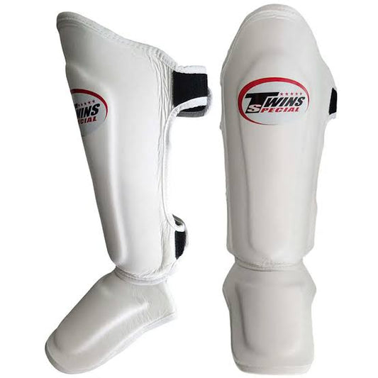 Twins Muay Thai shin guards white Australia