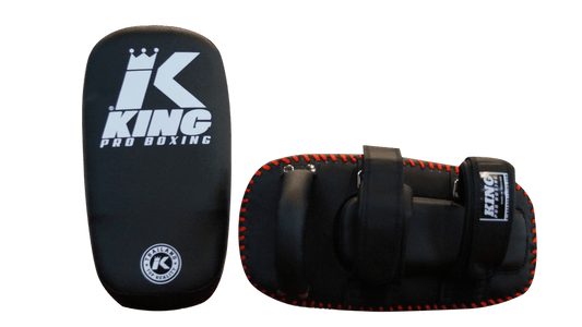 King Pro Gae 2 strap kicking pads detail – Muay Thai coaching gear