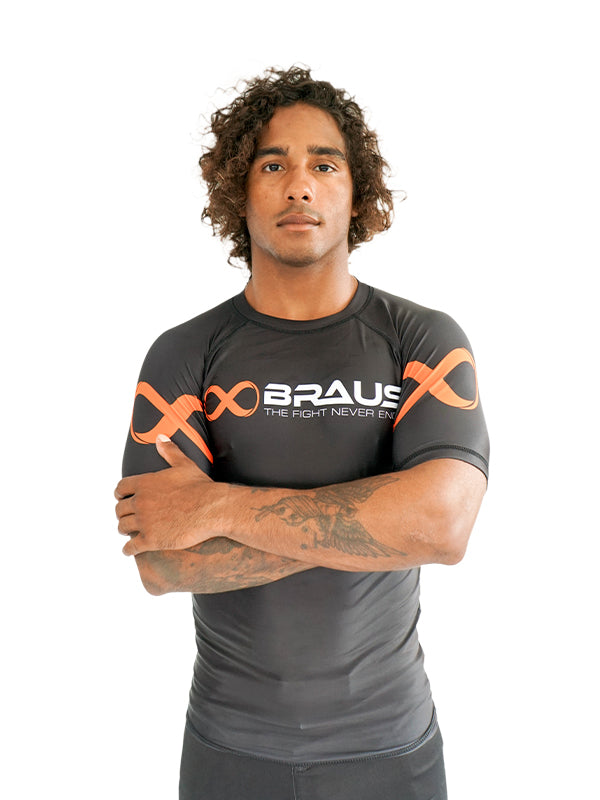 Braus No Gi black rash guard BJJ front