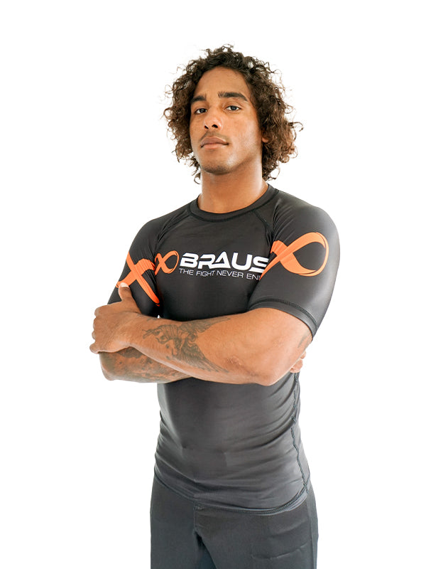 Braus No Gi black rash guard BJJ side view