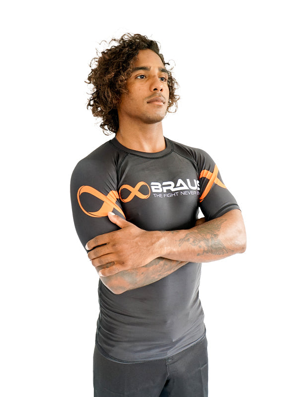 Gi Rash Guard Braus Ranked No Gi Rash Guard Black | Short Sleeve BJJ Sydney – Cabra ...