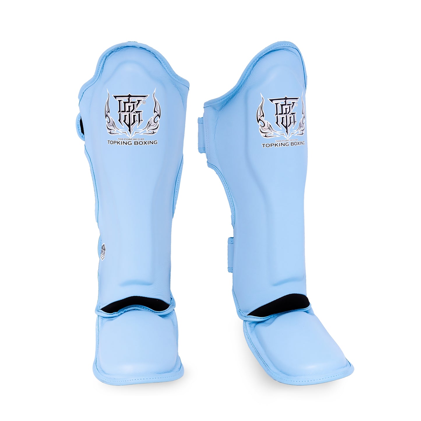 Top King Shin Guard Light/Baby Blue – Premium Muay Thai shin protection - Front