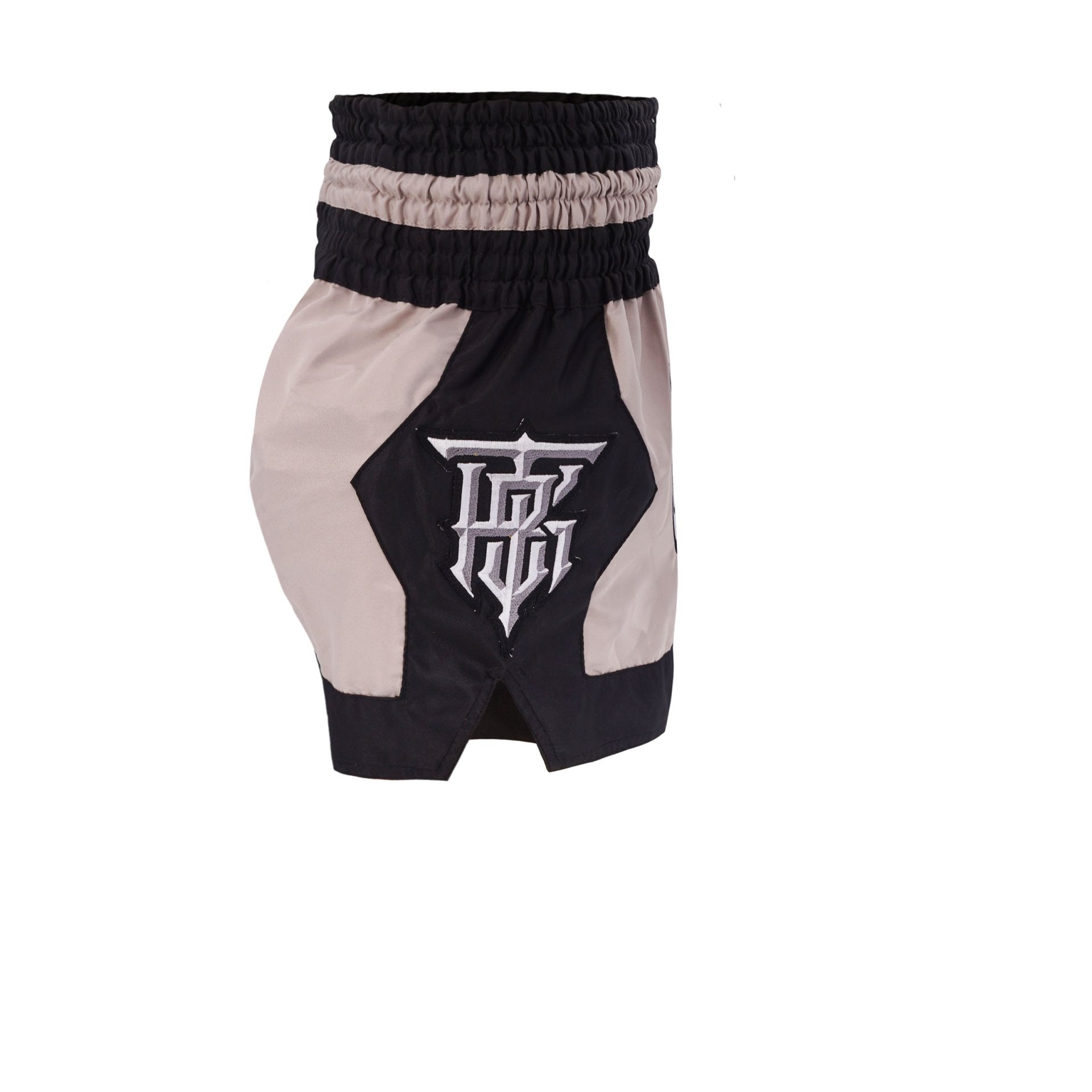 Top King Thai Boxing Shorts 221 – Authentic Muay Thai fight shorts in cream side 2