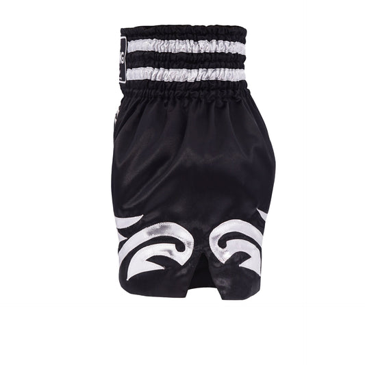 Top King Thai Boxing Shorts 234 – Authentic Muay Thai fight shorts in black side