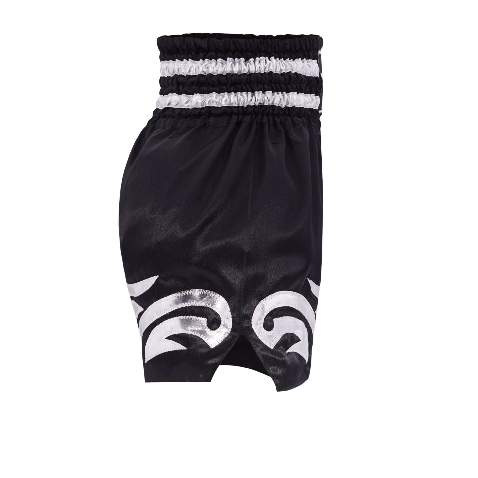 Top King Thai Boxing Shorts 234 – Authentic Muay Thai fight shorts in black side 2