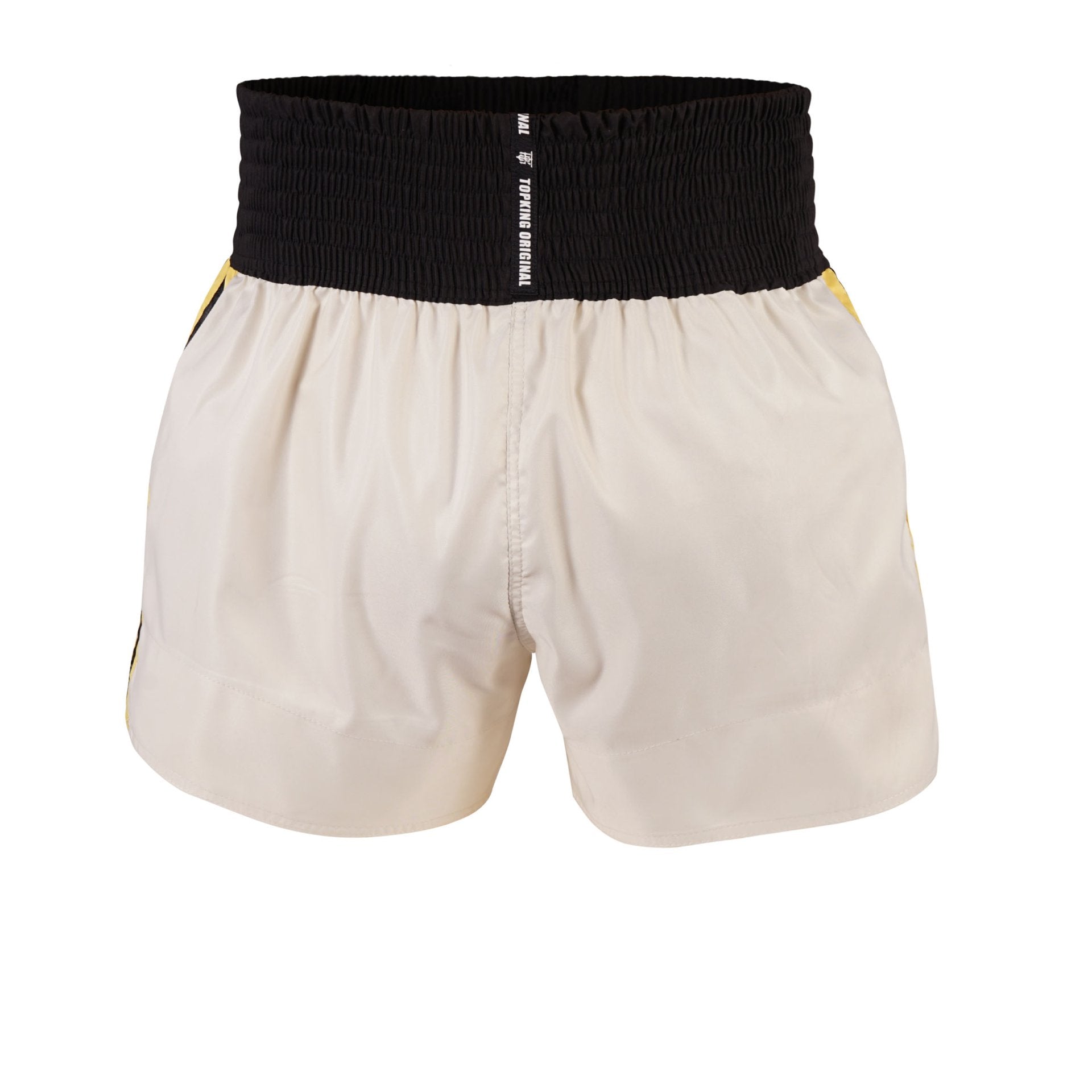 Top King Thai Boxing Shorts Cream 220  - back