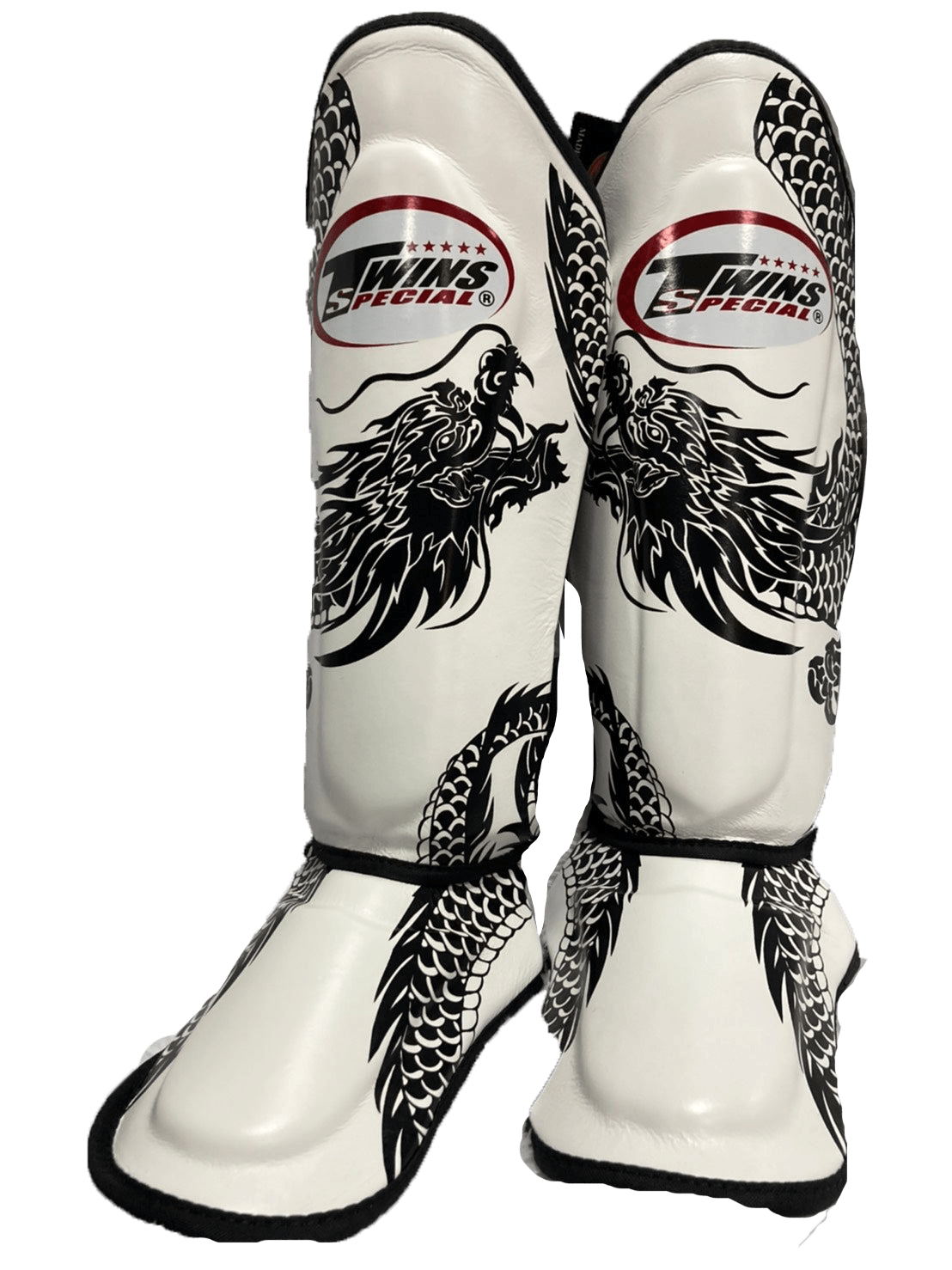 Twins Fancy Shin Guards Dragon Black/White